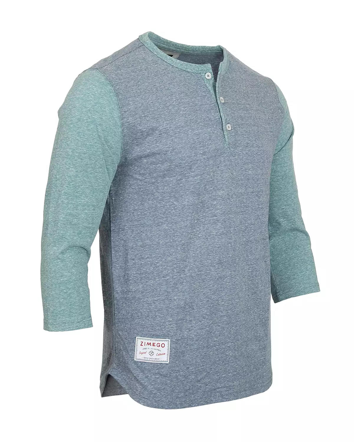 Men's 3/4 Sleeve Baseball Retro Henley Casual Athletic Button Crewneck Shirt