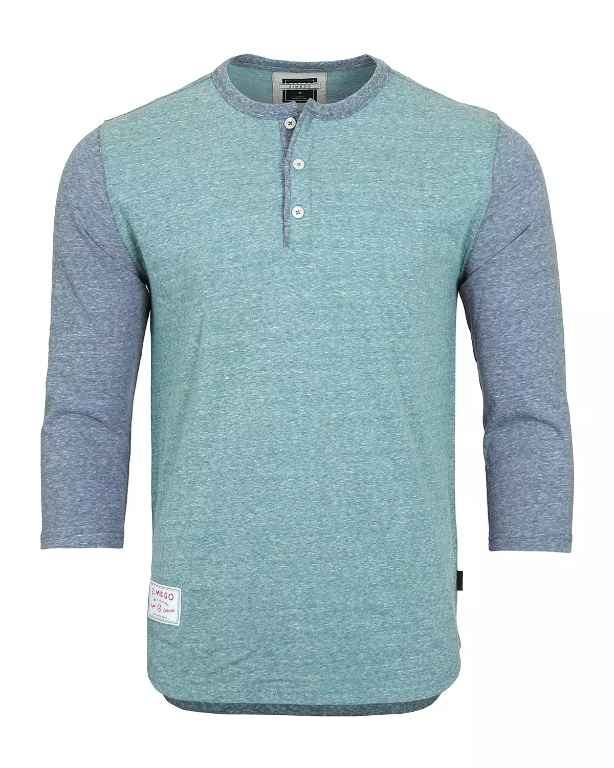 Men's 3/4 Sleeve Baseball Retro Henley Casual Athletic Button Crewneck Shirt