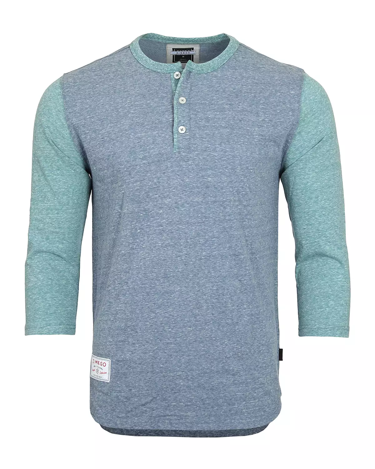 Men's 3/4 Sleeve Baseball Retro Henley Casual Athletic Button Crewneck Shirt