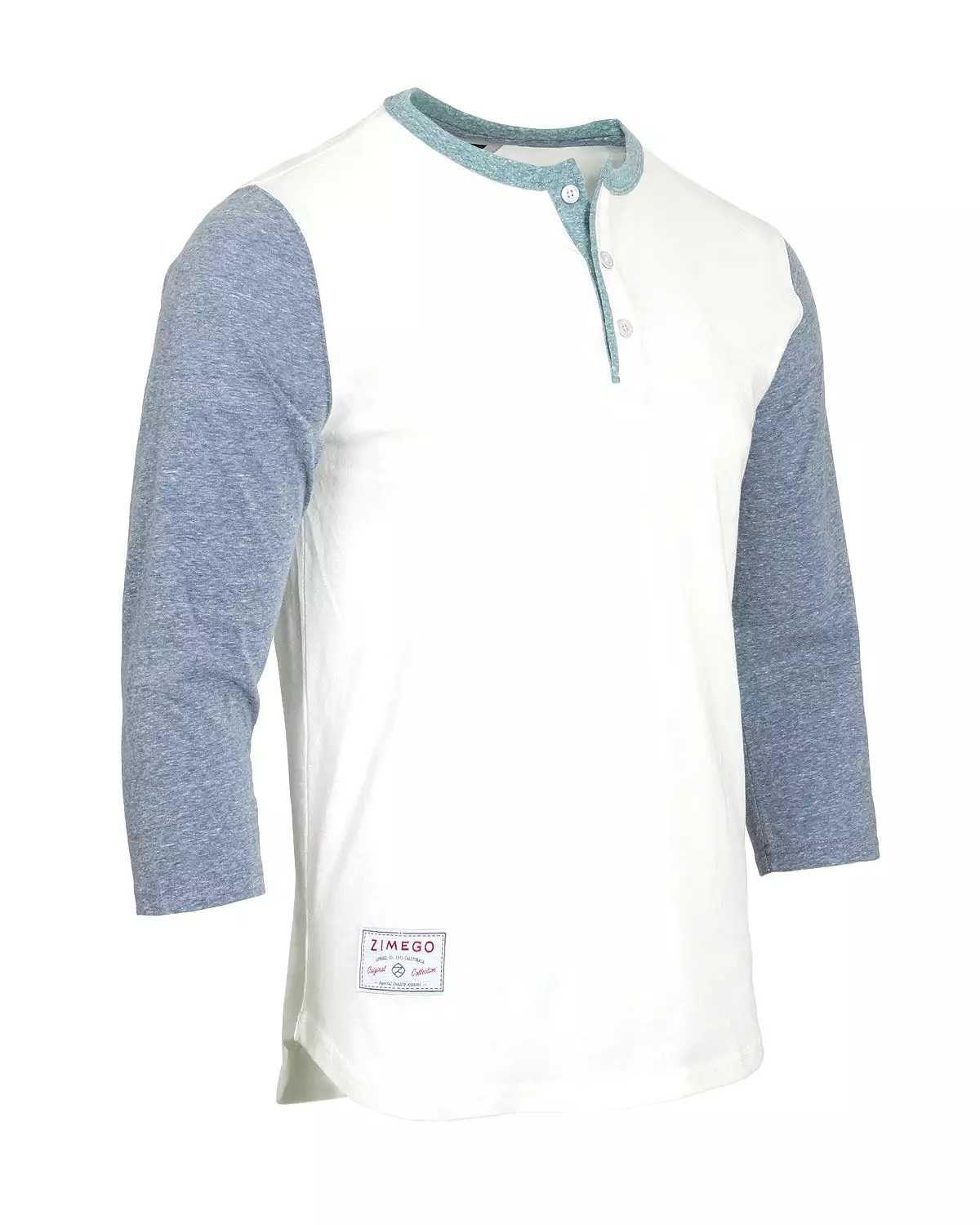 Men's 3/4 Sleeve Baseball Retro Henley Casual Athletic Button Crewneck Shirt