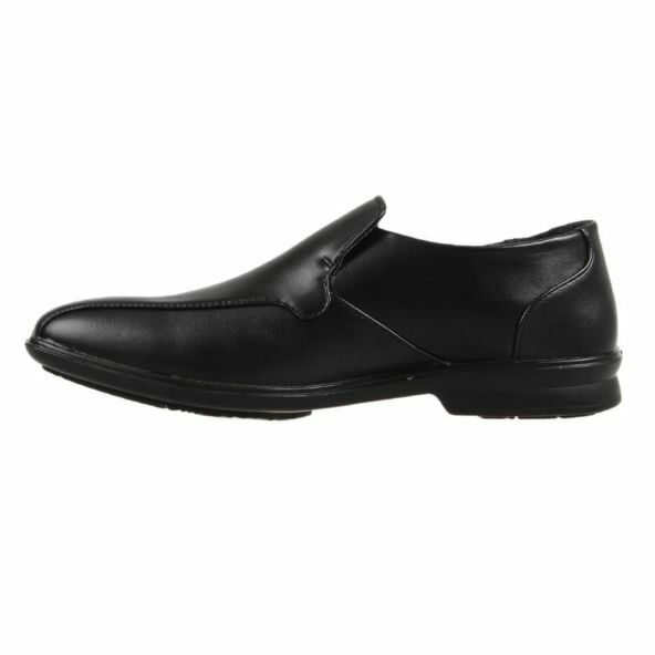 Mens Grosby Oscar Black Dress Work Casual Formal Square Slip On Wide Shoes