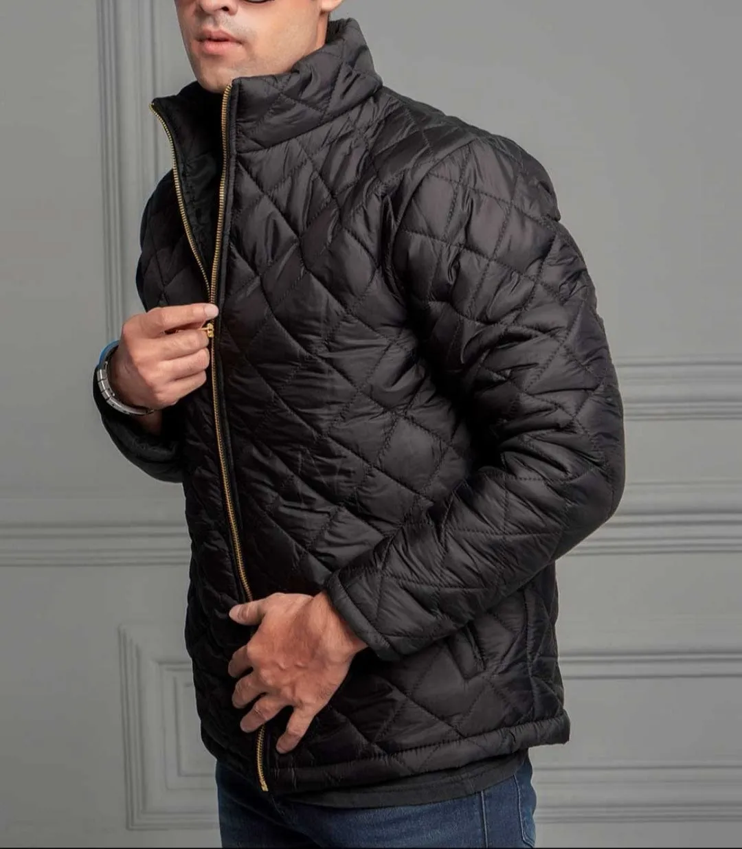 Men's Quilted Puffer Jacket for Winters