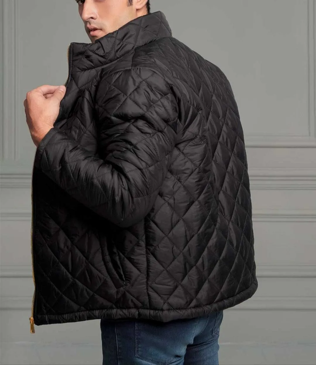 Men's Quilted Puffer Jacket for Winters