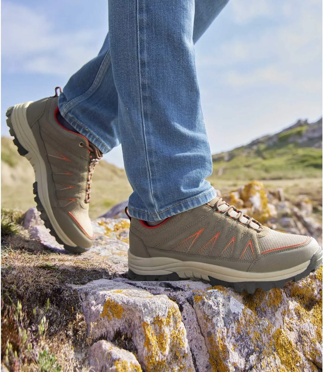 Men's Taupe Casual Sports Shoes - Water-Repellent