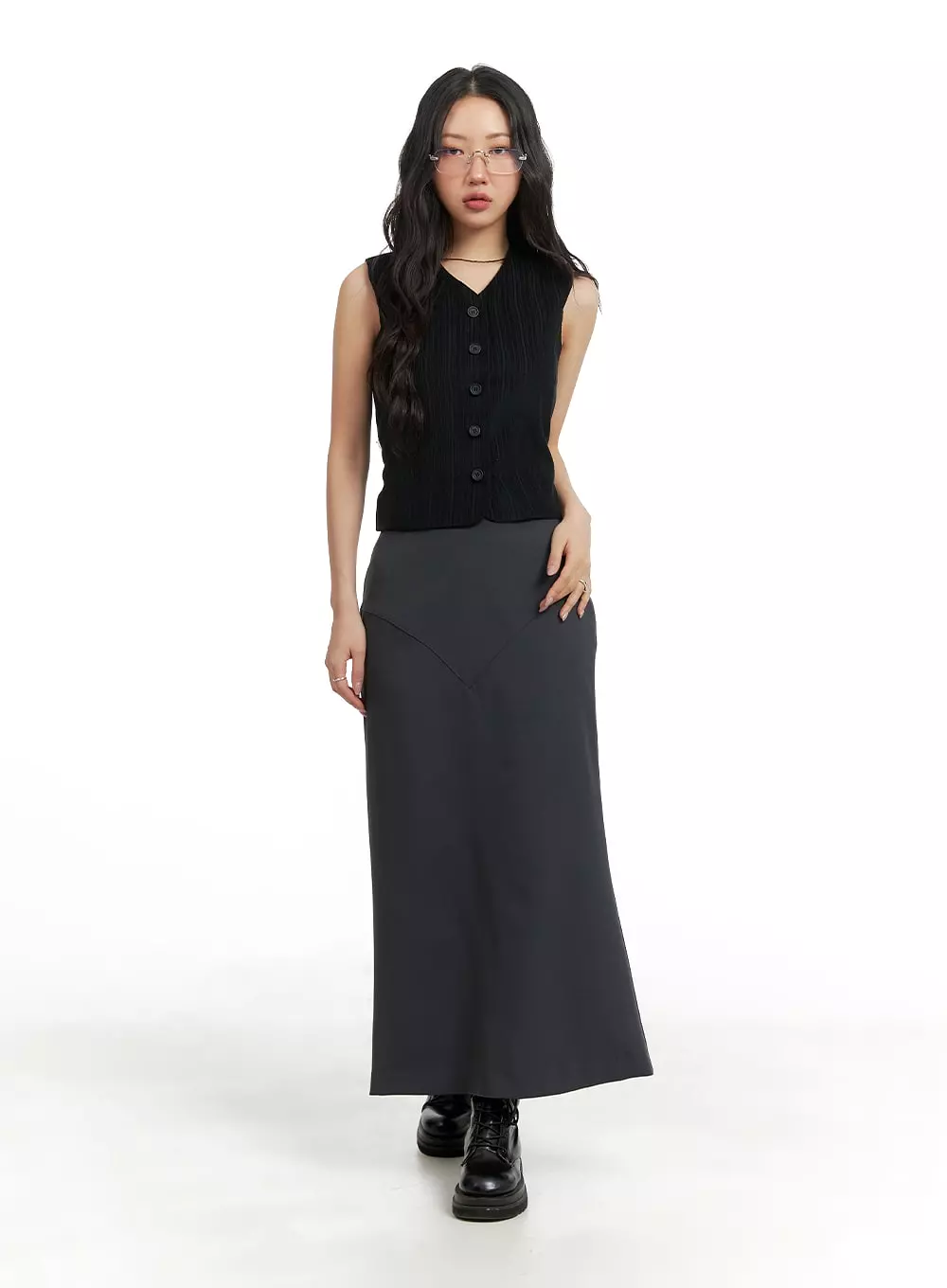 Mermaid Cut Maxi Skirt CM426