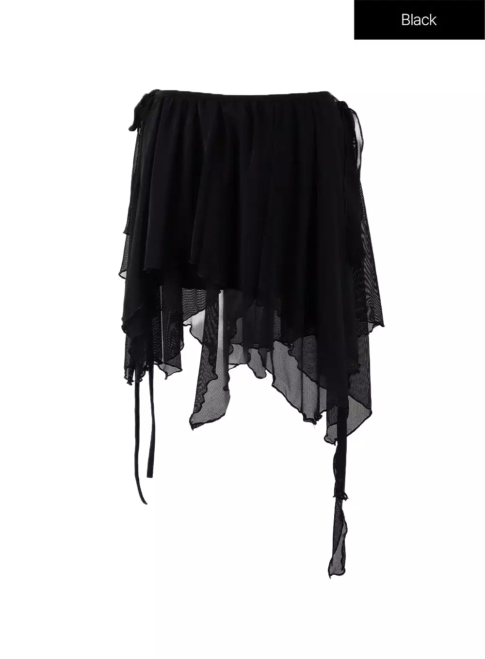 Mesh Texture Ruffle Mini Skirt CF416