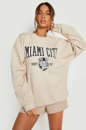 Miami City Printed Oversized Sweater