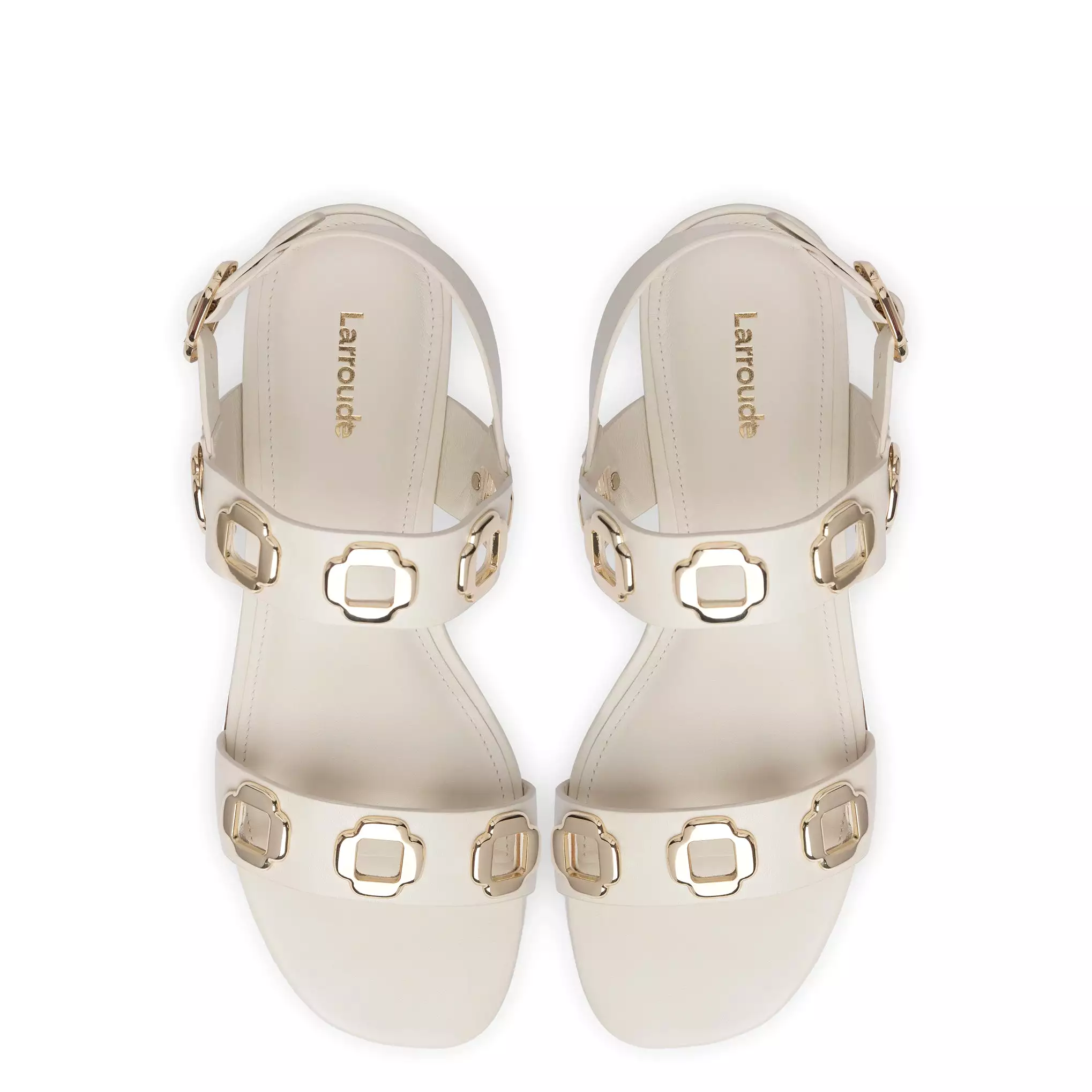 Milan Flat Sandal In Ivory Leather