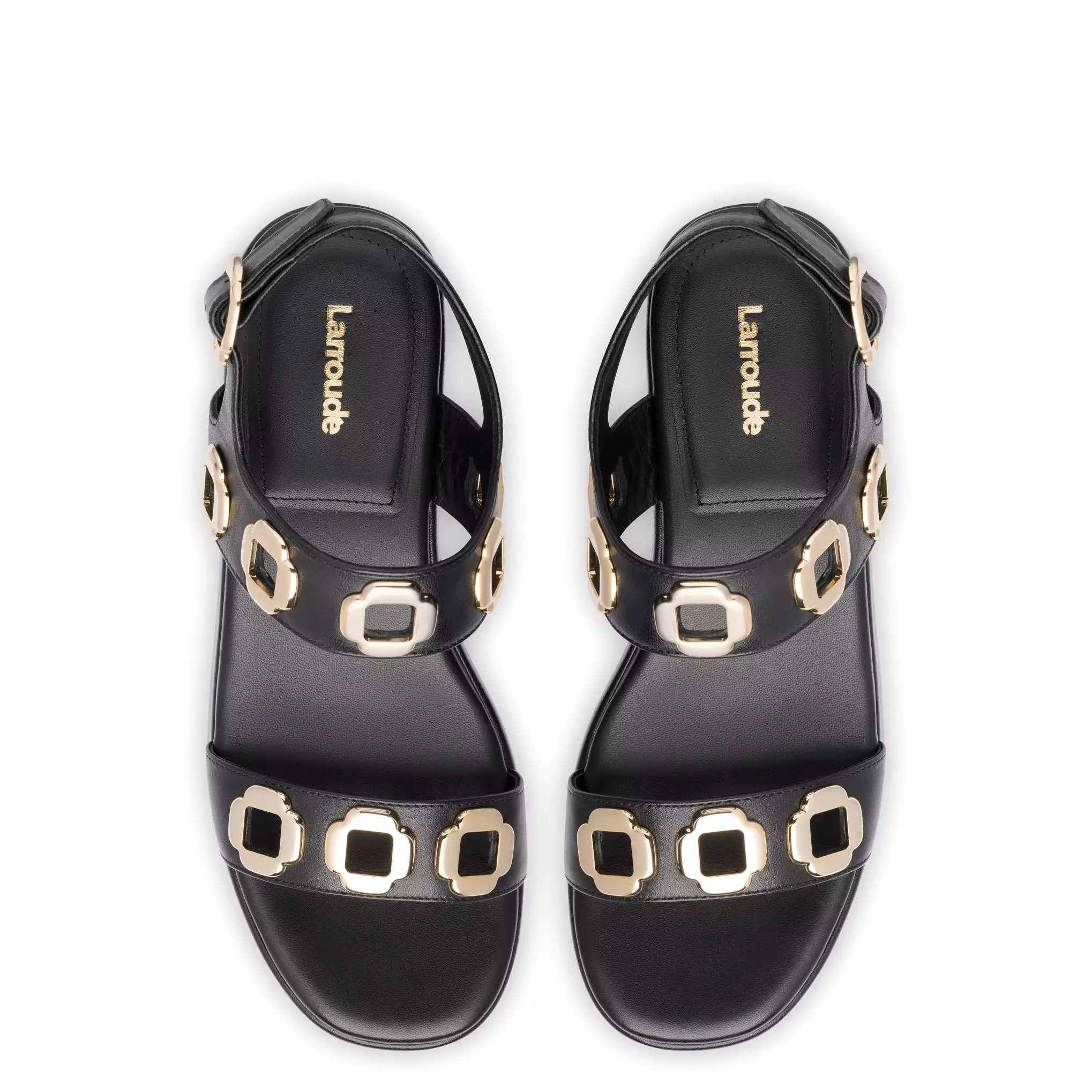 Milan Flatform Sandal In Black Leather