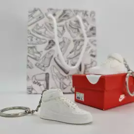 Mini Sneaker Keyring- AF1 Mid (White)