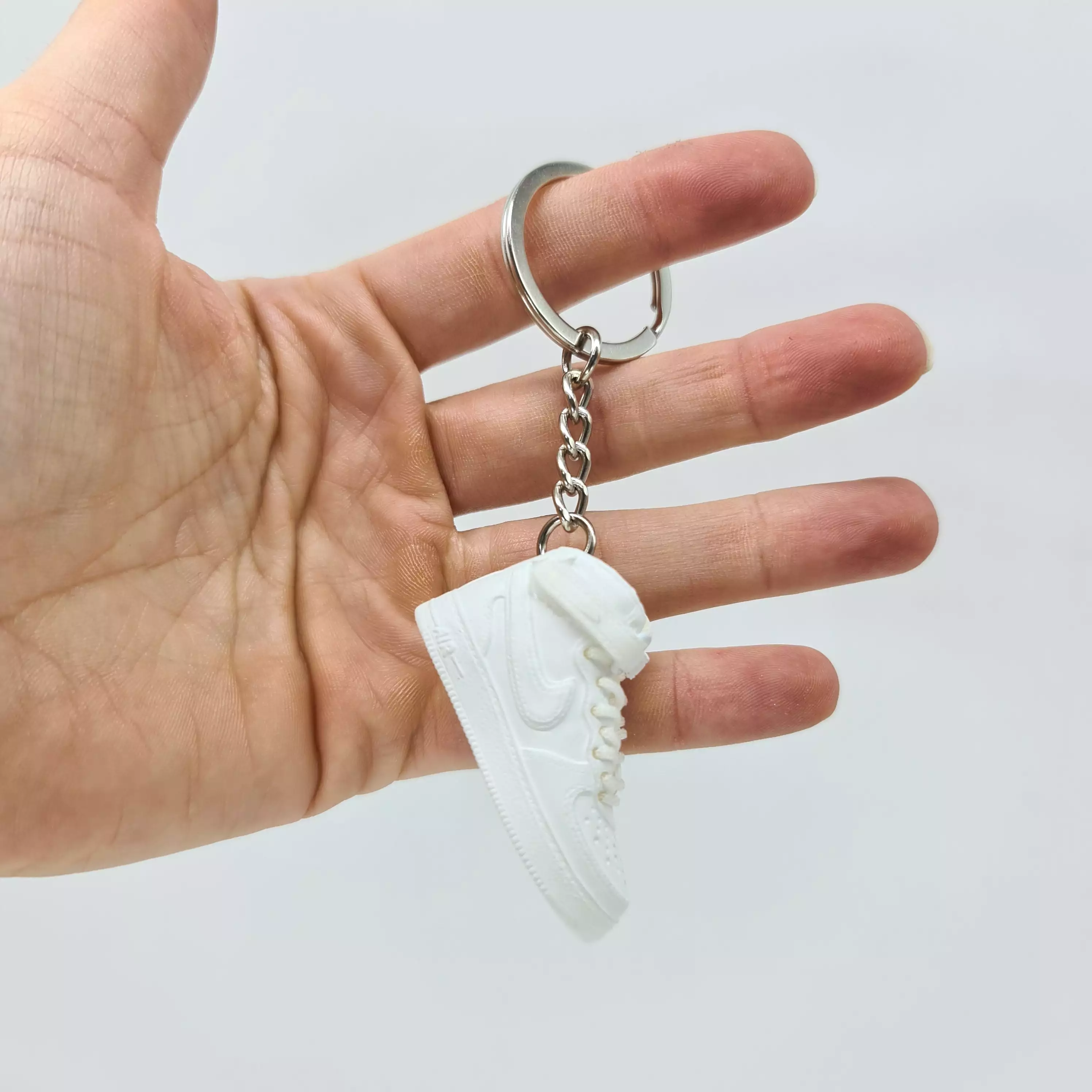 Mini Sneaker Keyring- AF1 Mid (White)