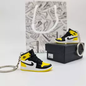 Mini Sneaker Keyring- AJ1 (Black/Yellow/White)