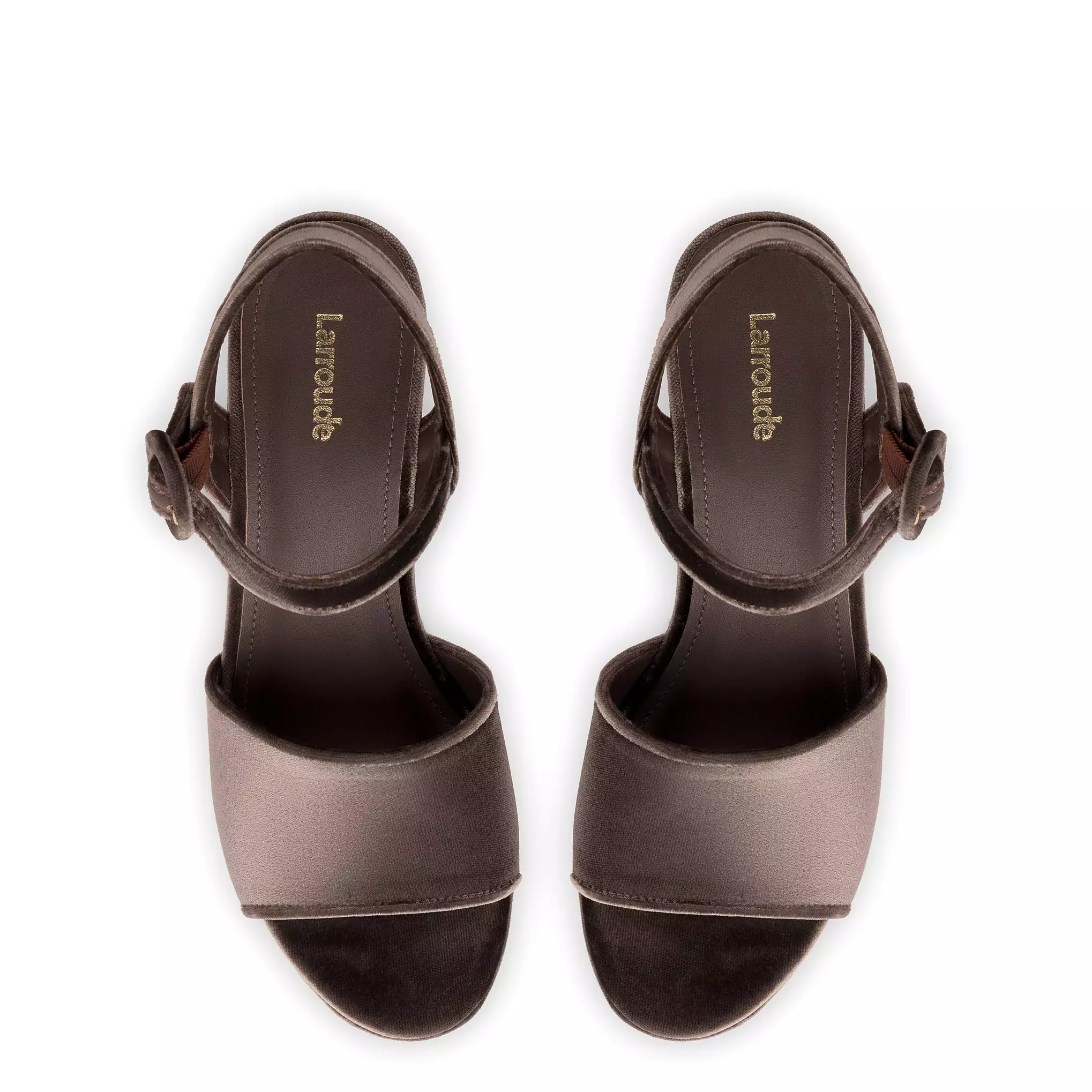 Miso Platform Strap Sandal In Expresso Velvet