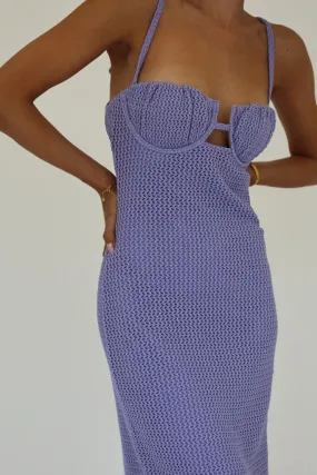 Montce - Crochet Petal Long Slip Dress - Lavender