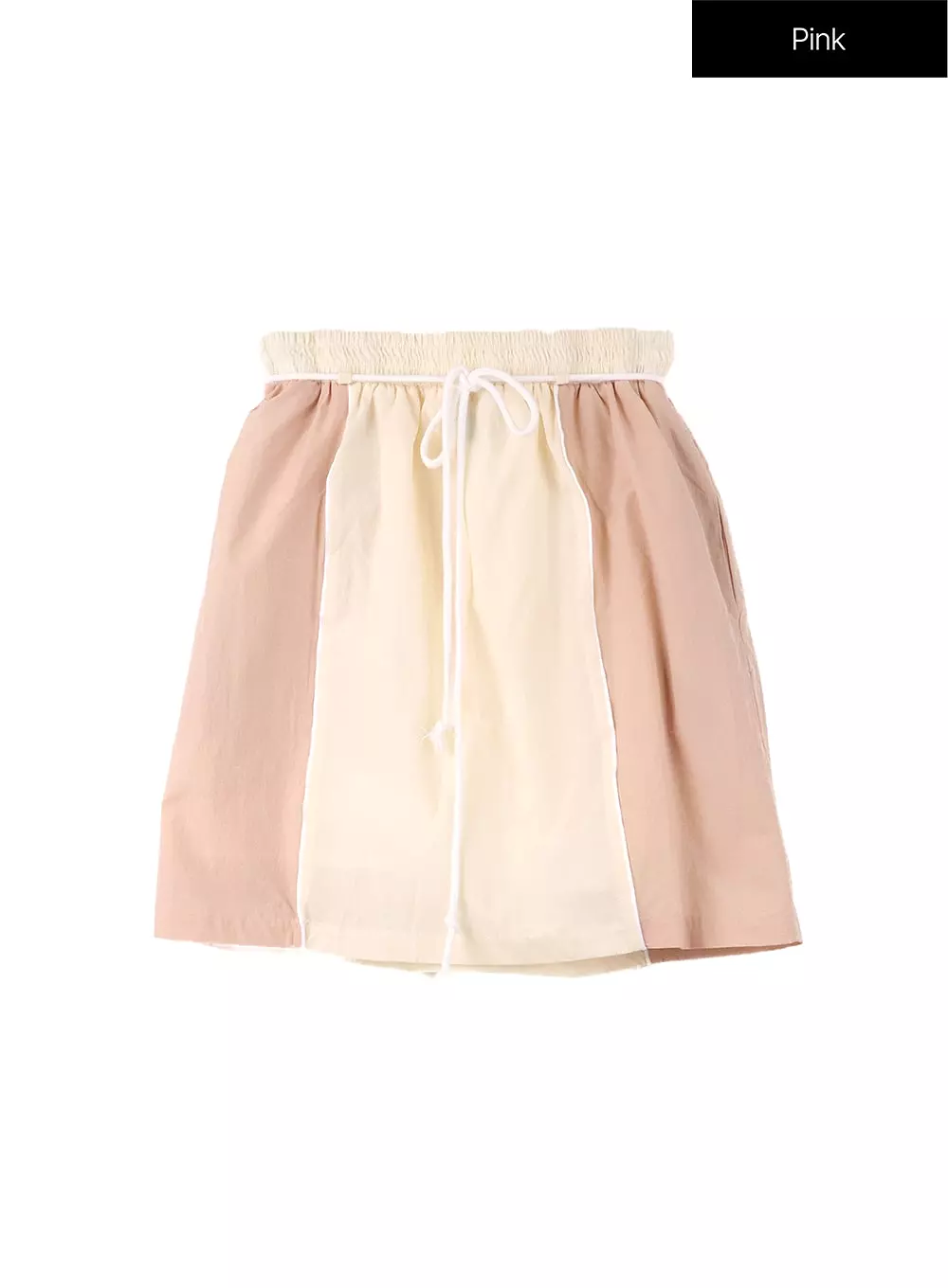 Nylon Color Block Mini Skirt CF414