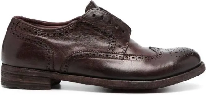 Officine Creative Lexikon 150 perforated leather oxfords Brown