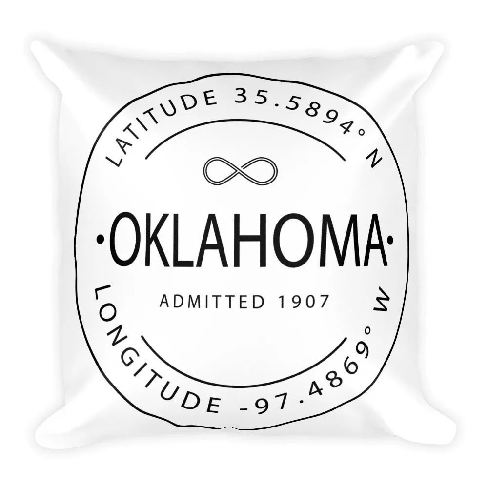 Oklahoma - Throw Pillow - Latitude & Longitude