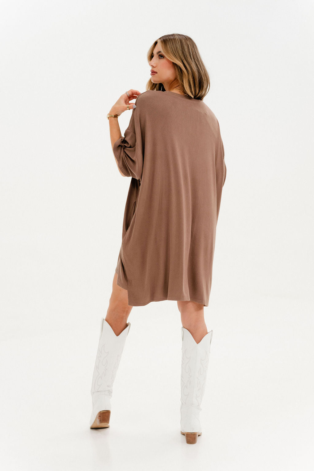 Out Of Pocket Dress Taupe