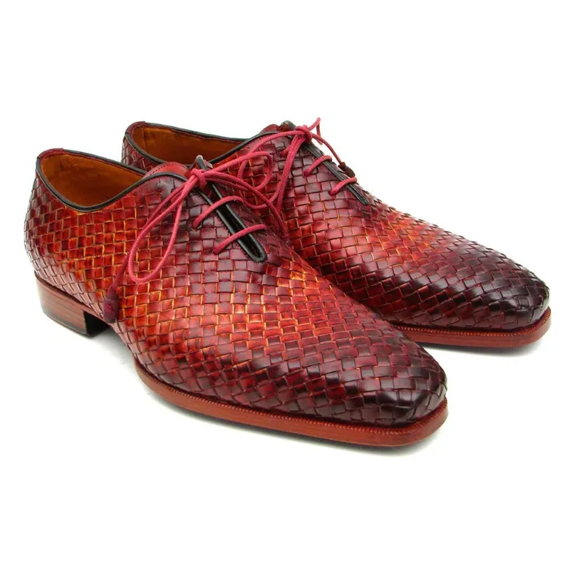 Paul Parkman Woven Oxfords Bordeaux / Tobacco