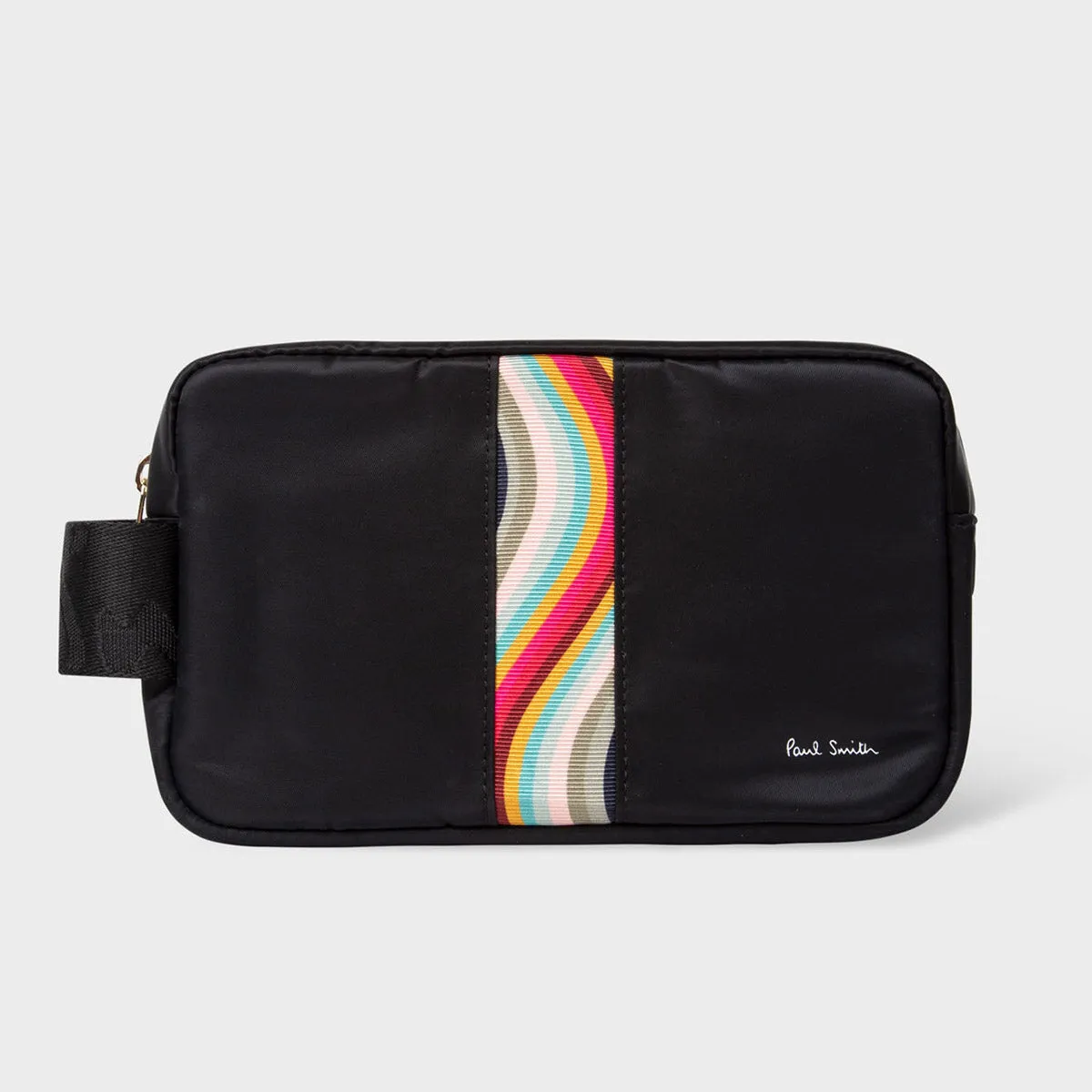 Paul Smith - Wash Bag With Swirl Grosgrain Trim in Black