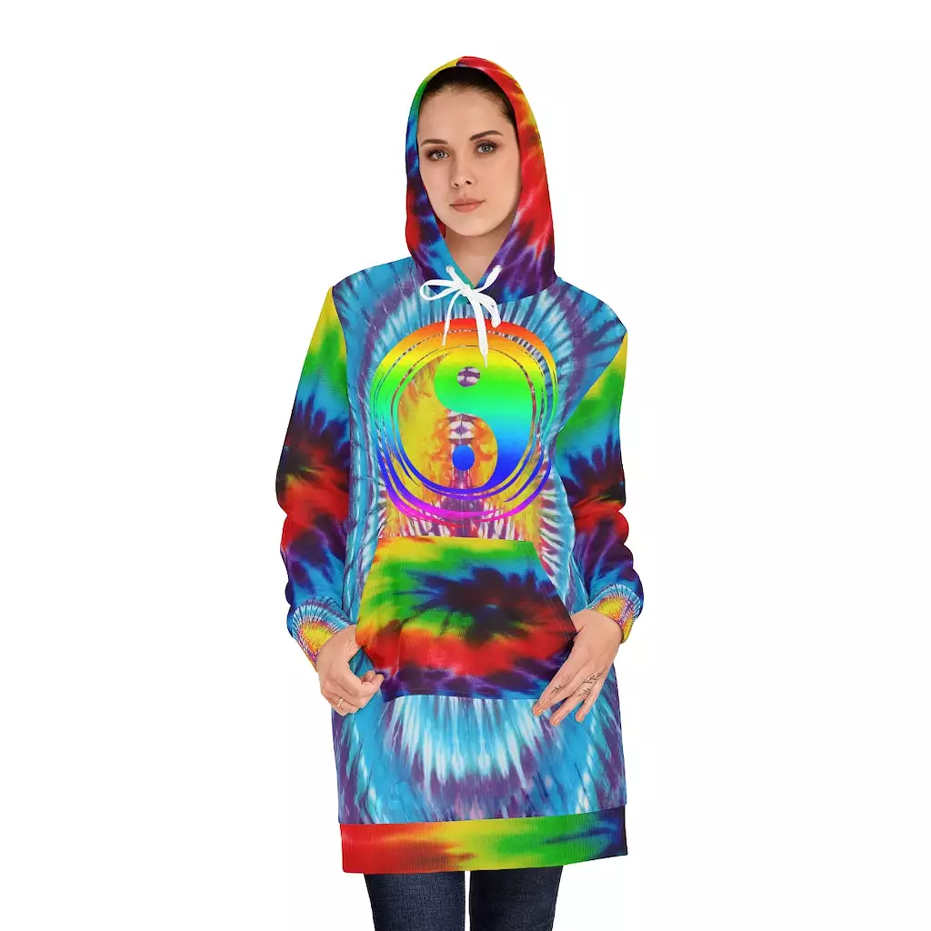 Peace Love Rock 'n Roll (YinYang) Hoodie Dress