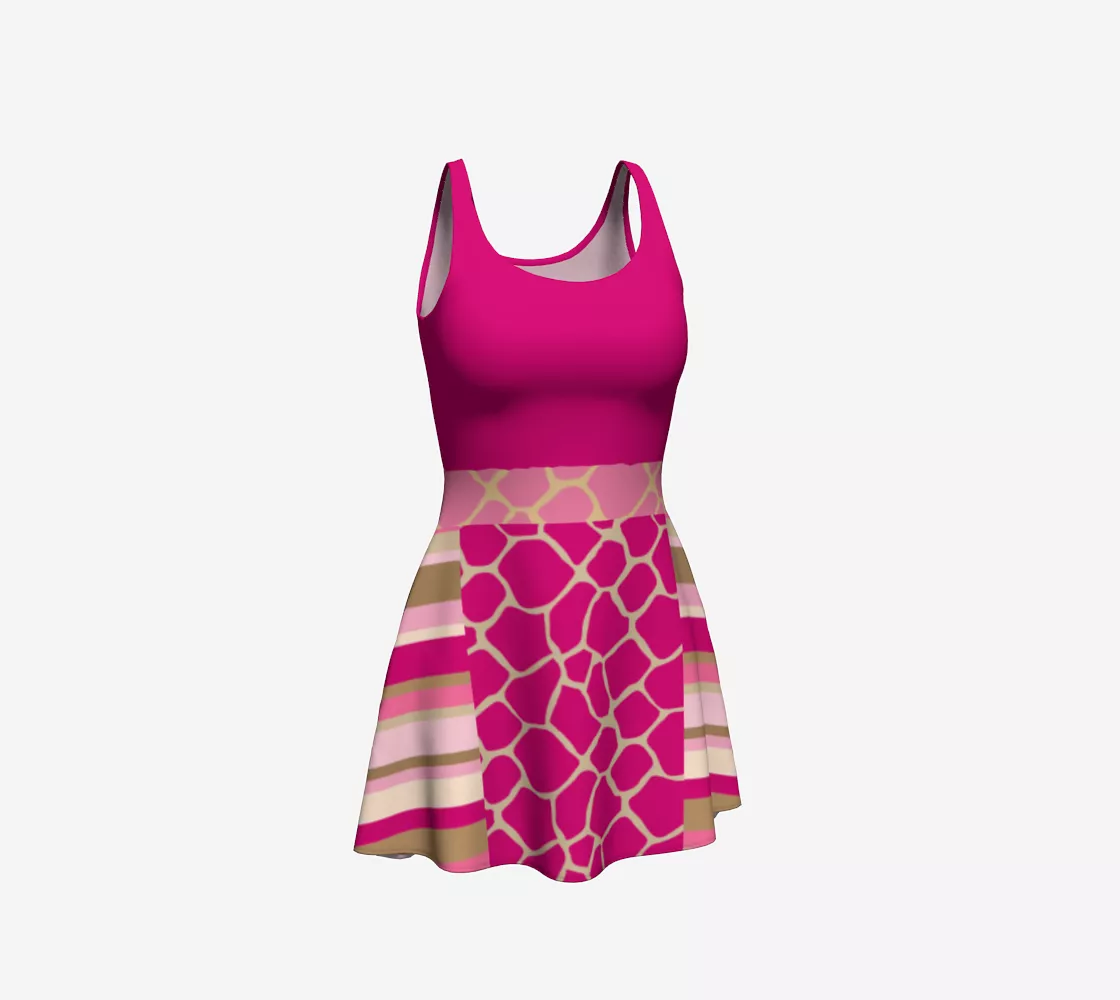 Pink Safari Flare Dress