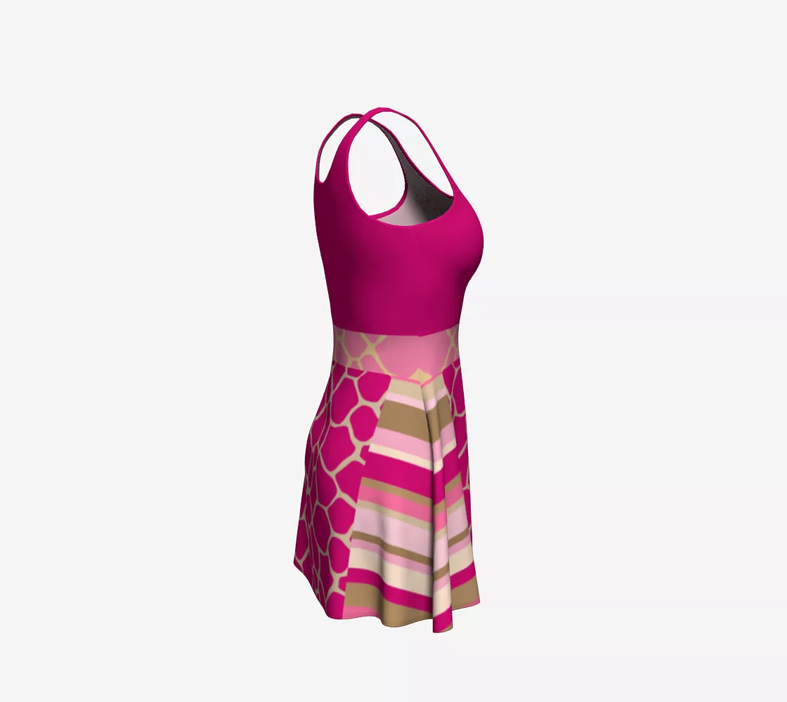 Pink Safari Flare Dress