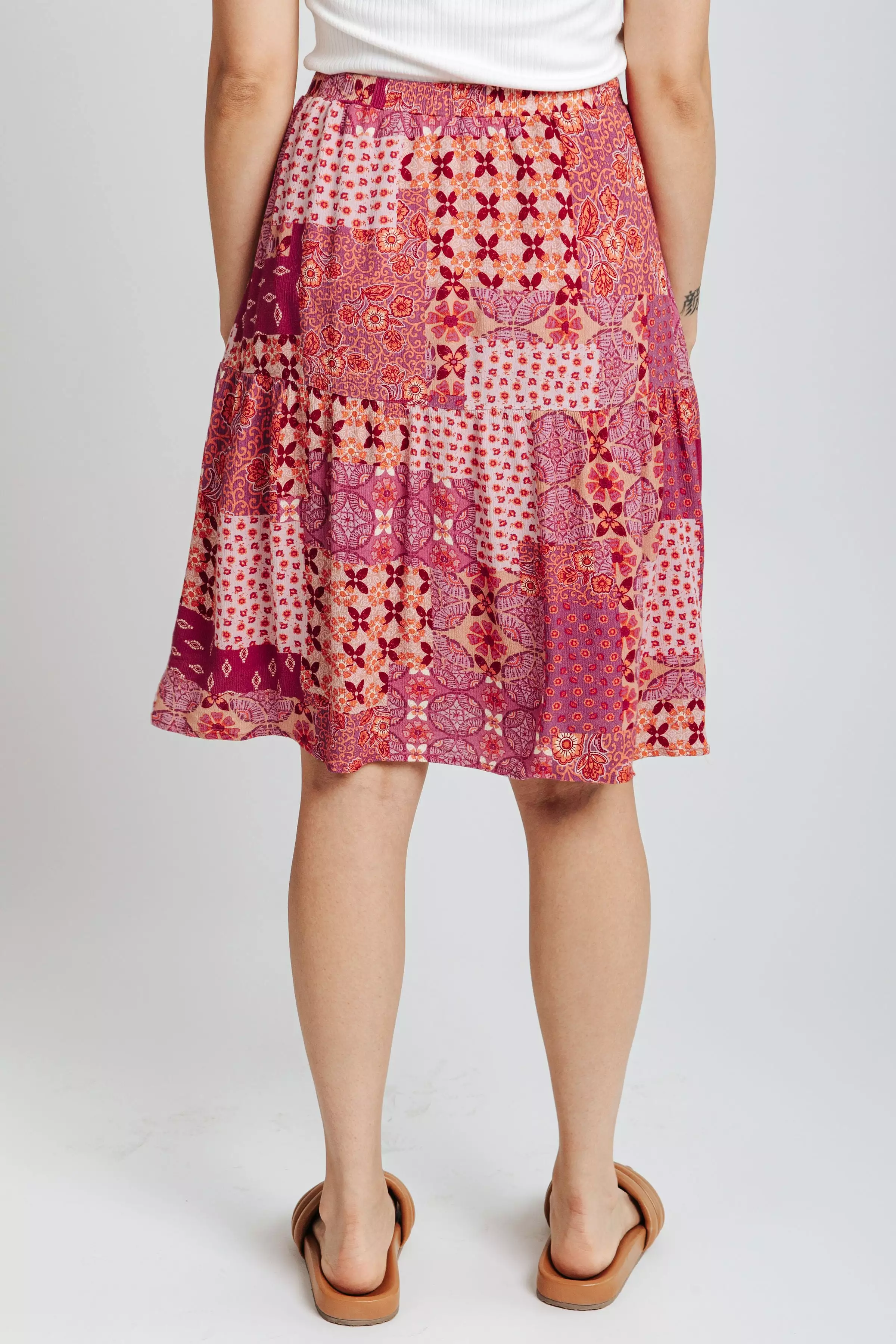 Piper & Scoot: The San Lucas Patchwork Skirt in Fuchsia