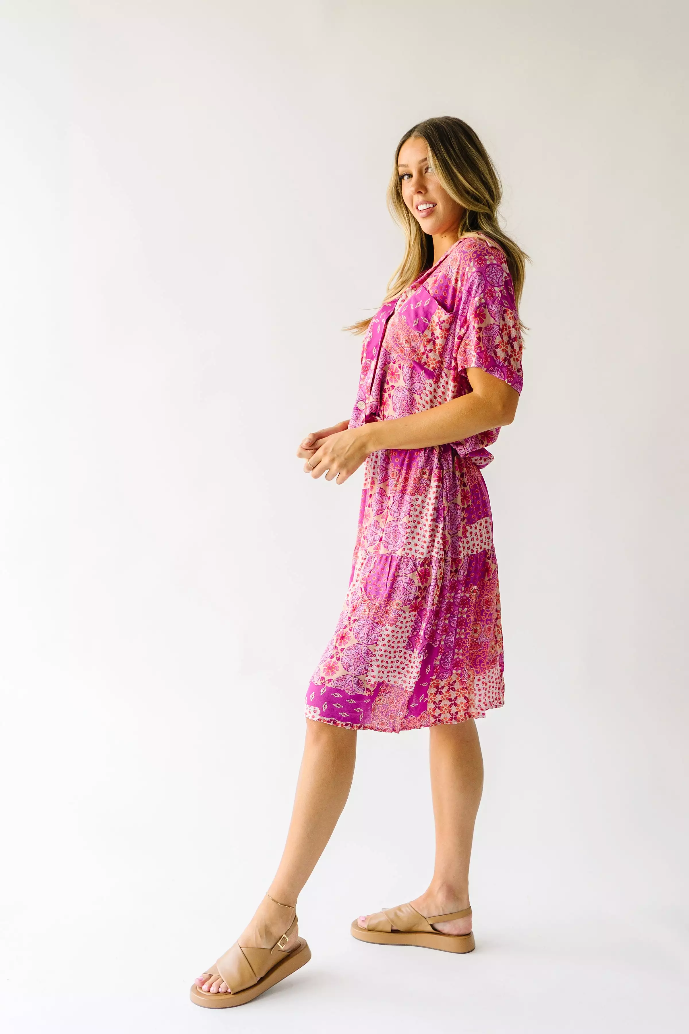 Piper & Scoot: The San Lucas Patchwork Skirt in Fuchsia