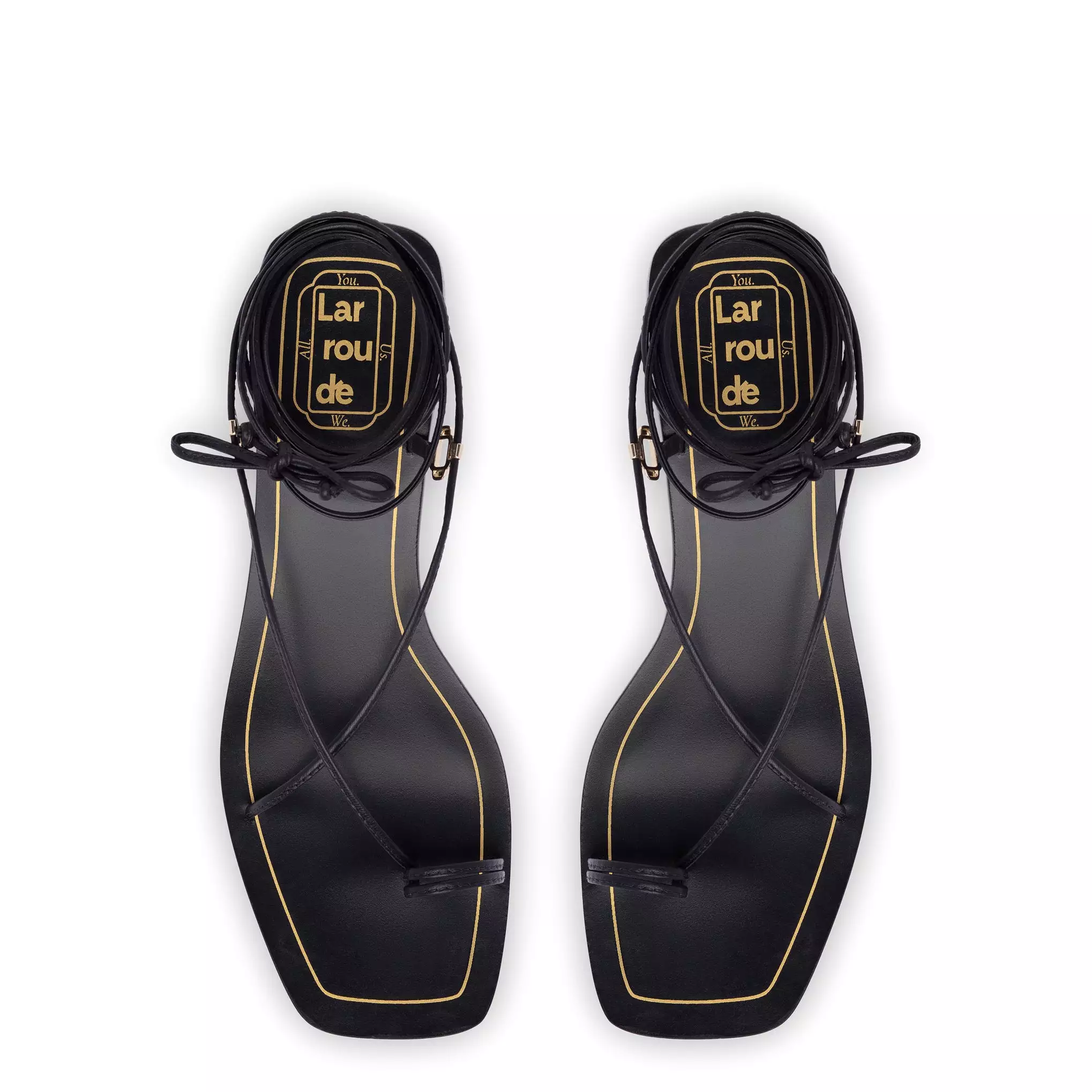 Portofino Flat Sandal In Black Leather