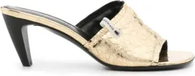 Premiata 70mm crinkled leather mules Gold