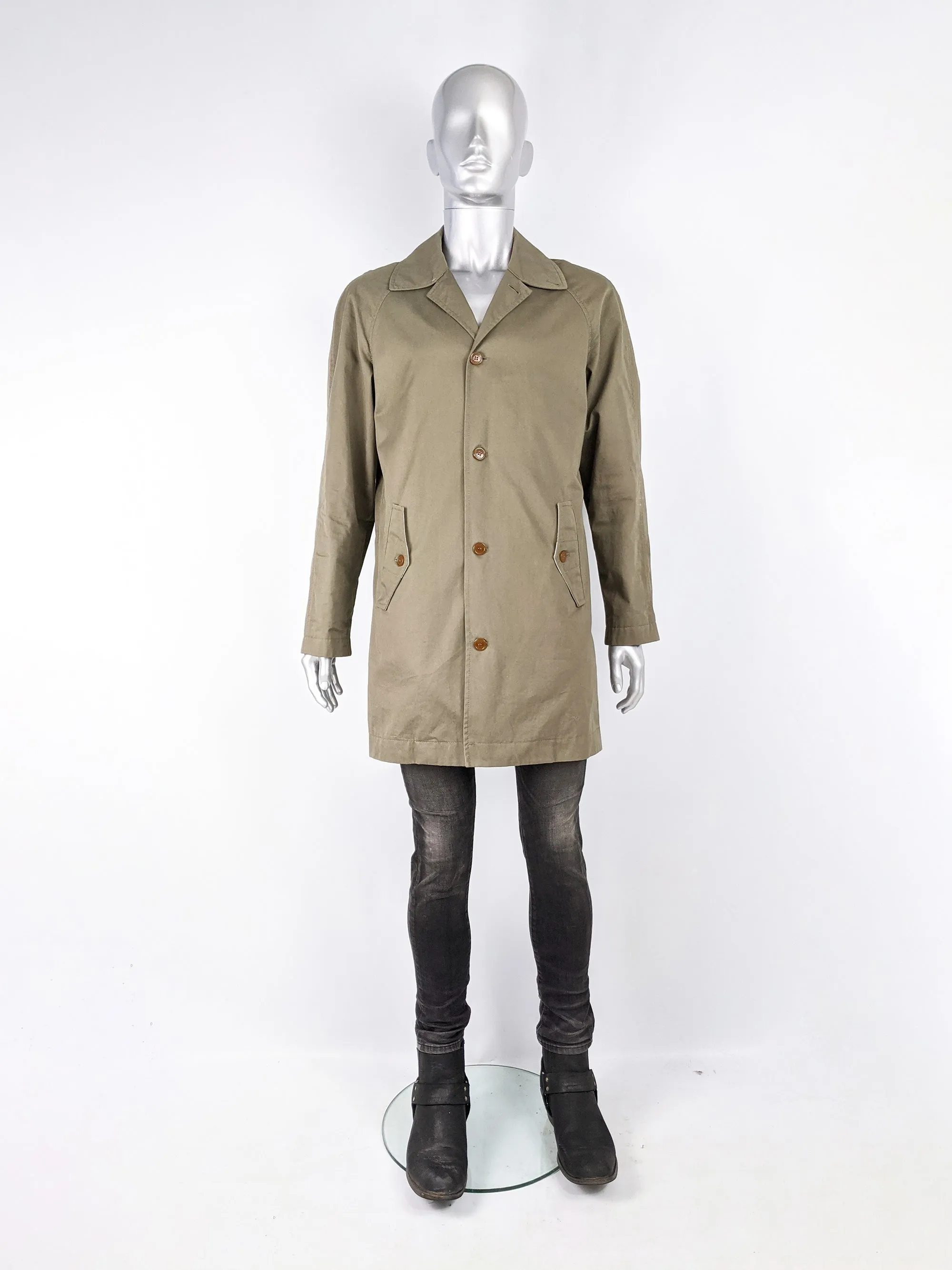 Preowned Mens Khaki Mac Cotton Trench Coat