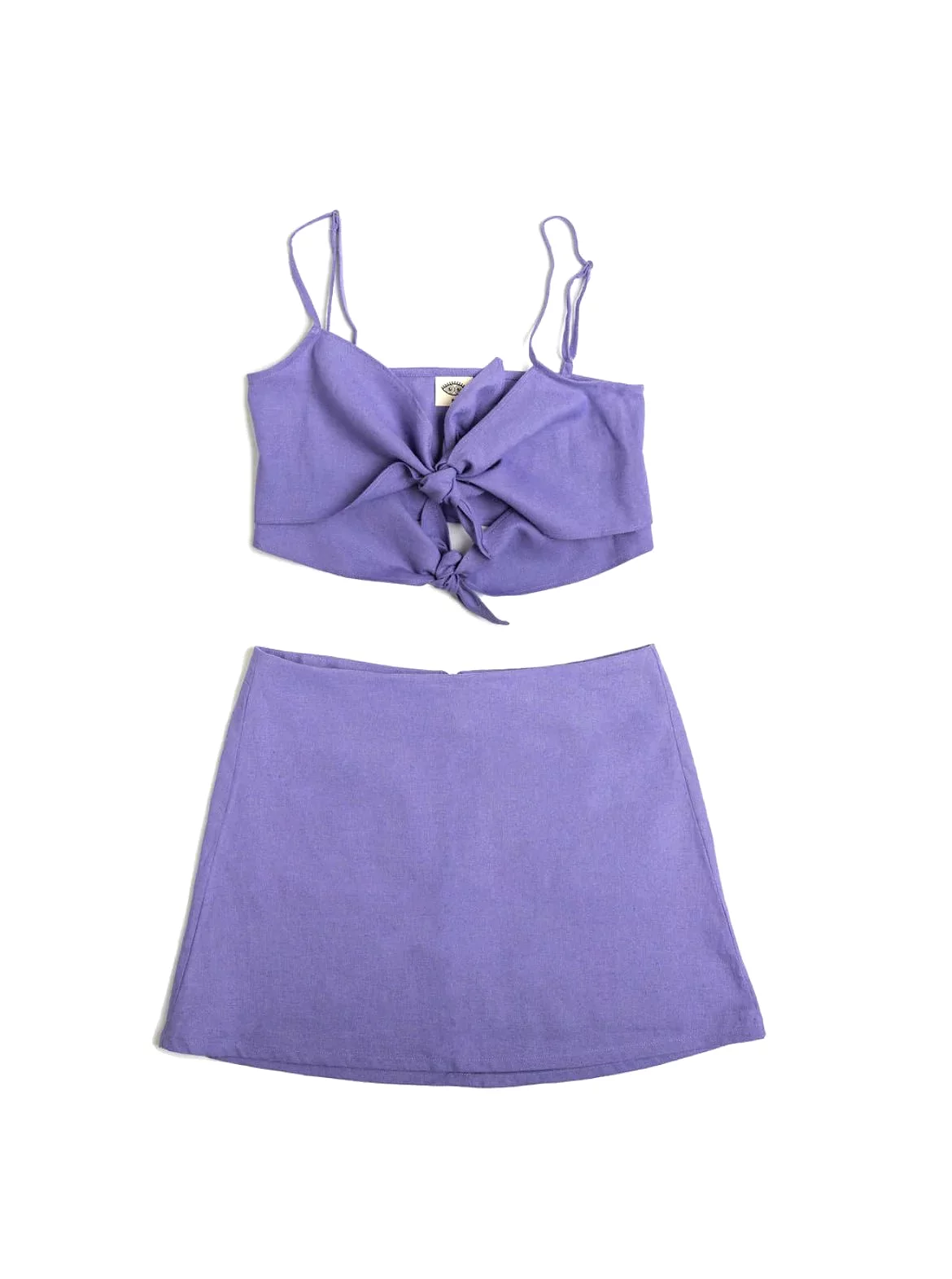 Punkwasp Linen Dart Skirt - Lilac