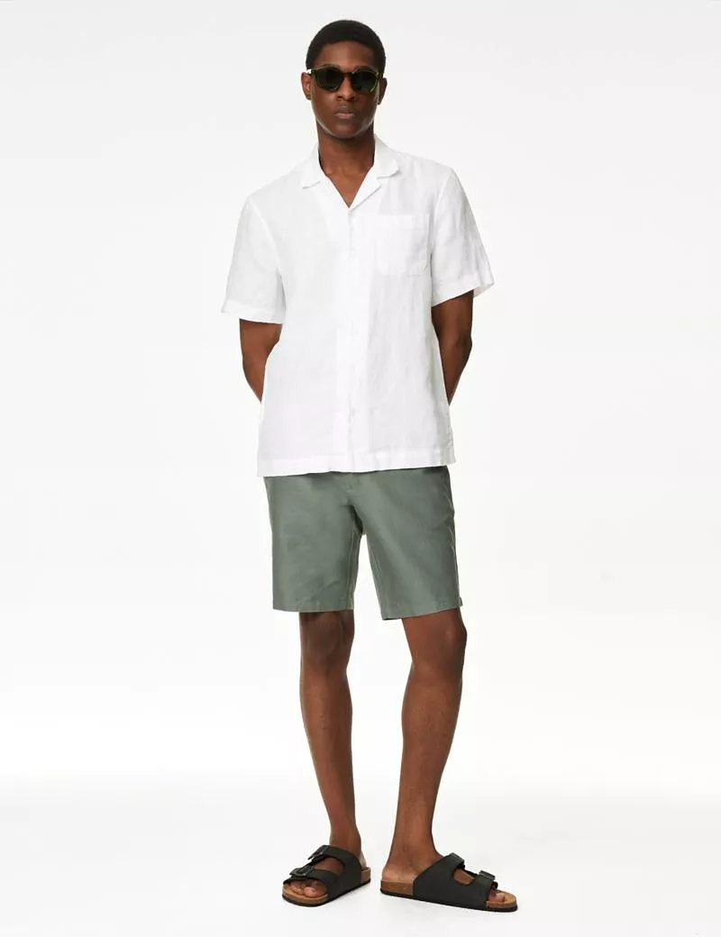 Pure Linen Cuban Collar Shirt