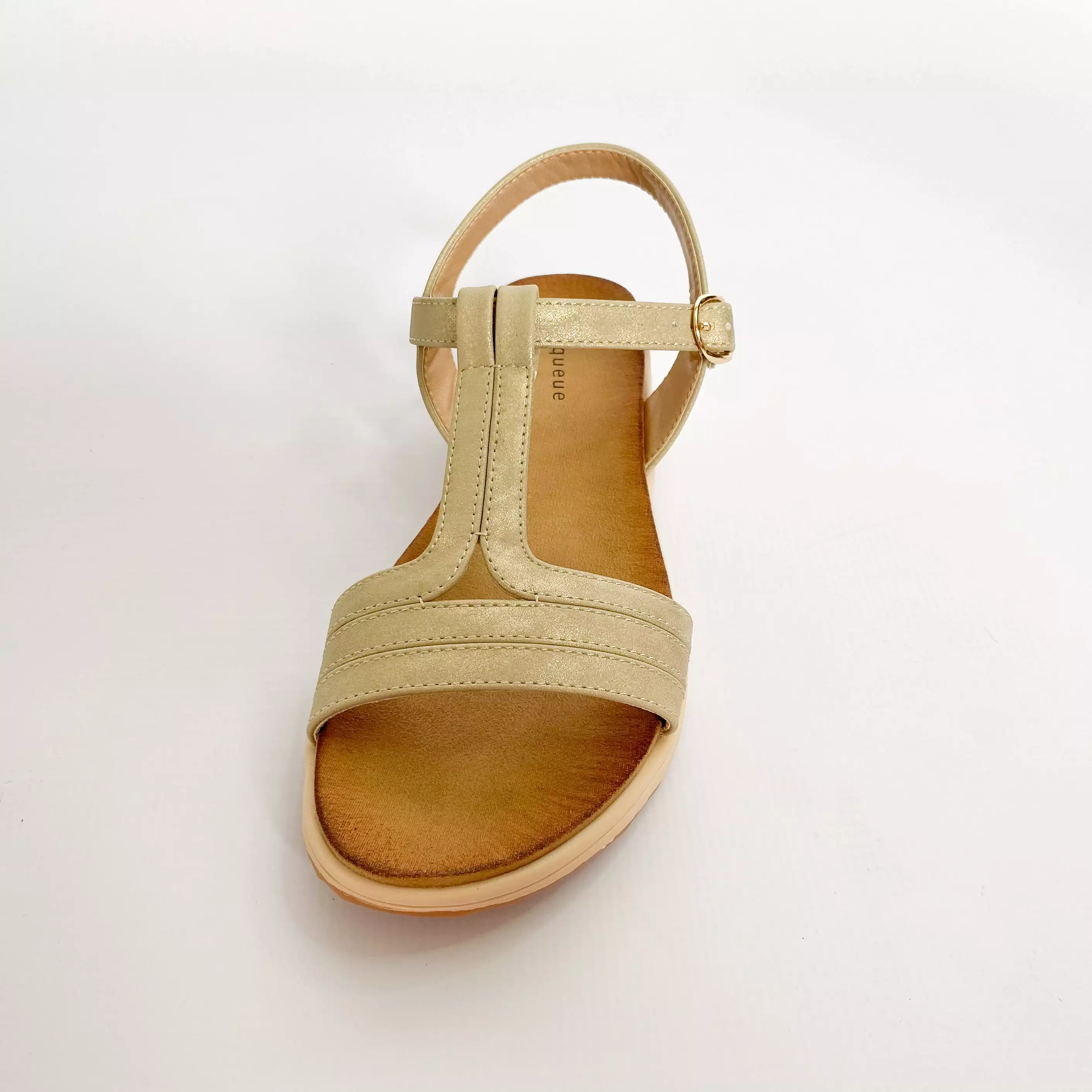 Queue gold t-bar sandal