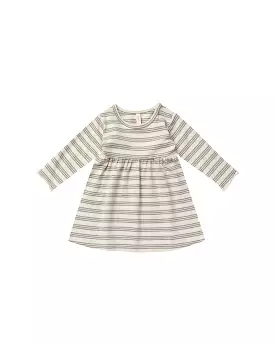 Quincy Mae - Basil Stripe Long sleeve Baby Dress