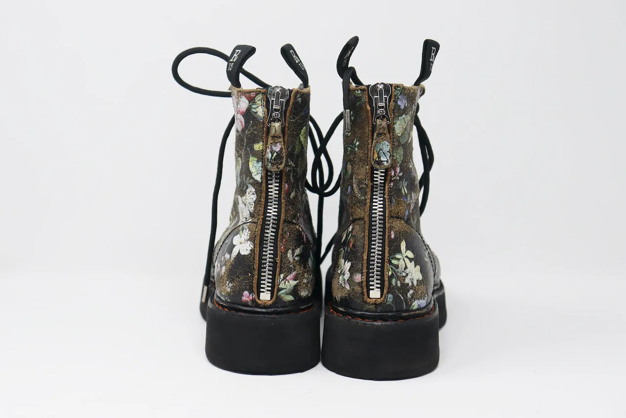 R13 Floral Platform Combat Boots