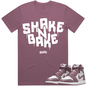 SHAKE N BAKE : Mauve Sneaker Tees Shirt (white ink)