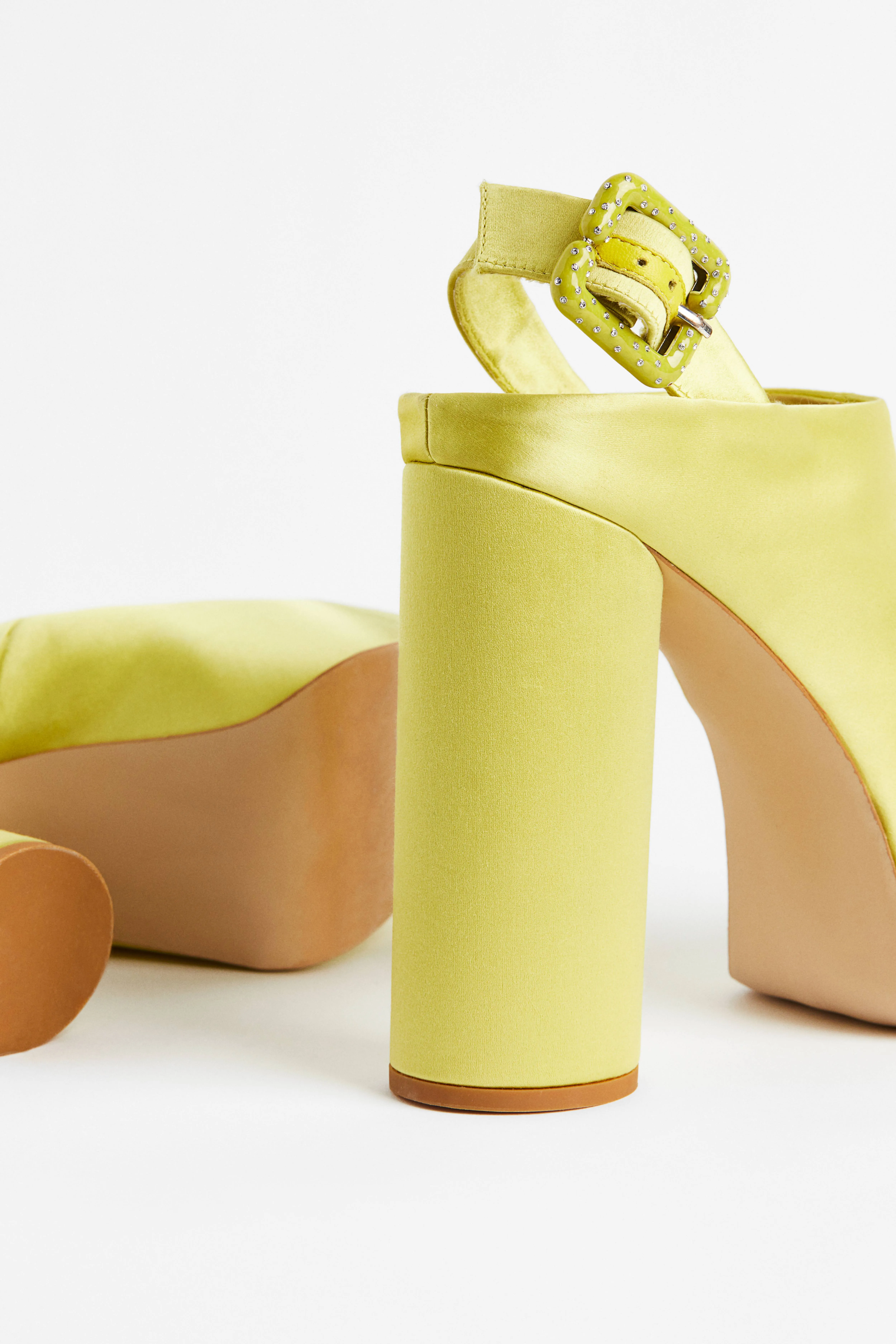 Silk-blend platform shoes - Light yellow - Ladies | H&M GB