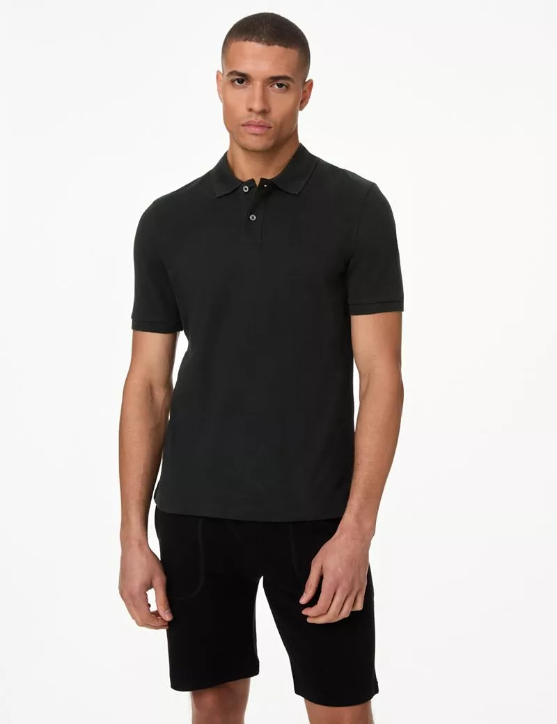 Slim Fit Pure Cotton Pique Polo Shirt