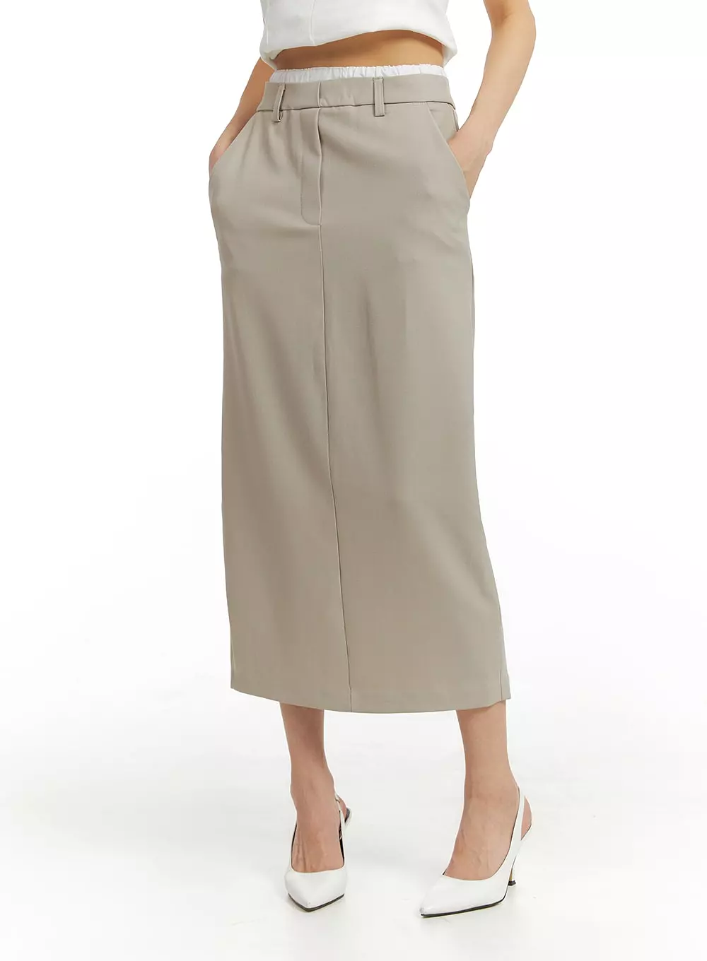 Solid Maxi Skirt IM414