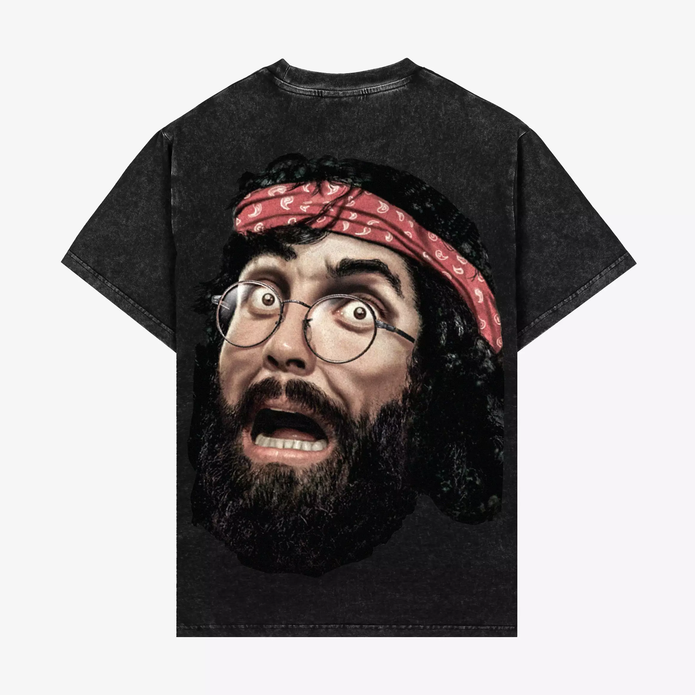 SP x Cheech and Chong's Up In Smoke Portrait Washed Mens Short Sleeve Shirt (Black/Red)