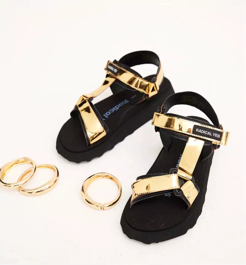 Space Jam Leather Hiking Sandal | Metallic Gold