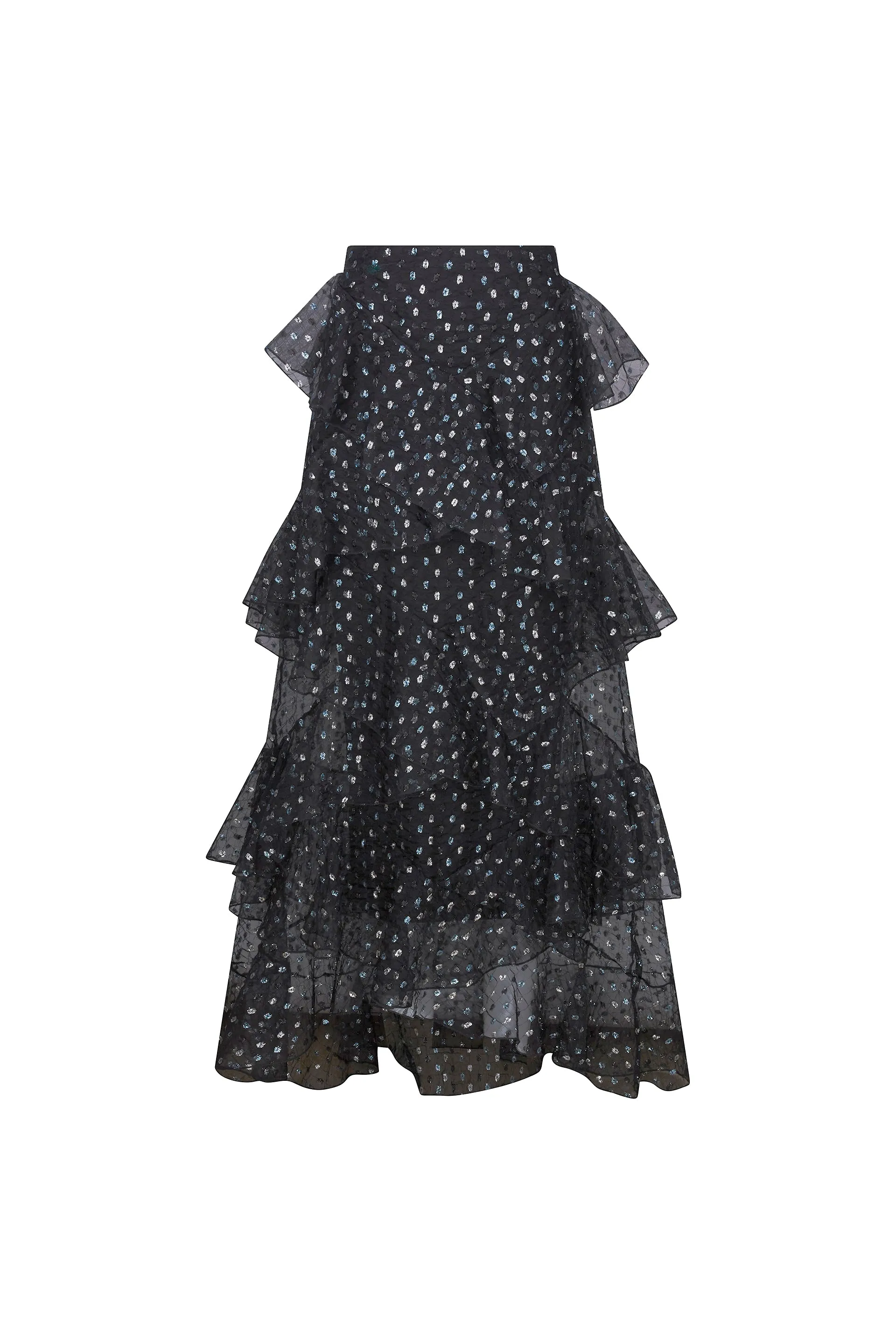 'SPARKLE DOT' LONG RUFFLE SKIRT