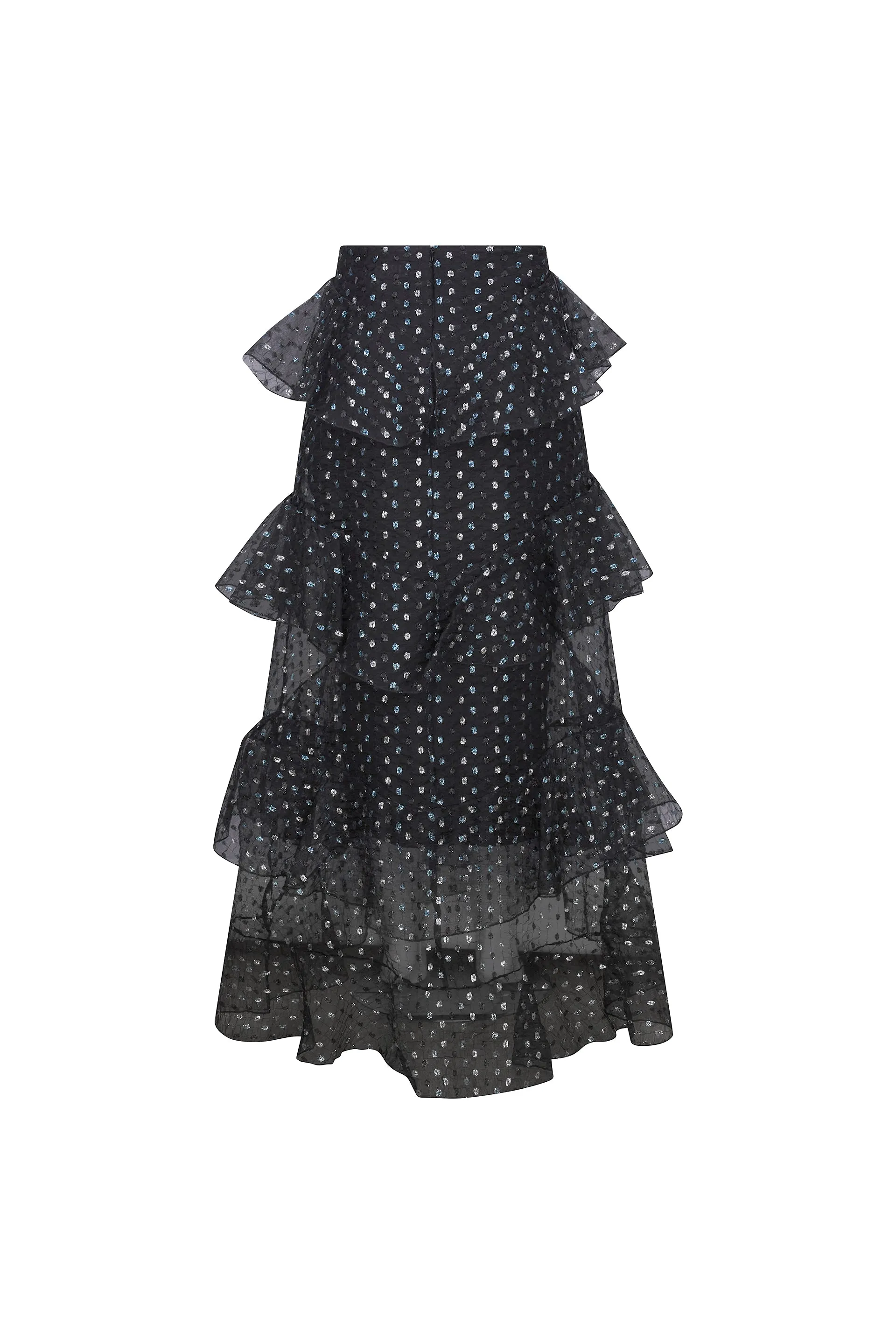 'SPARKLE DOT' LONG RUFFLE SKIRT