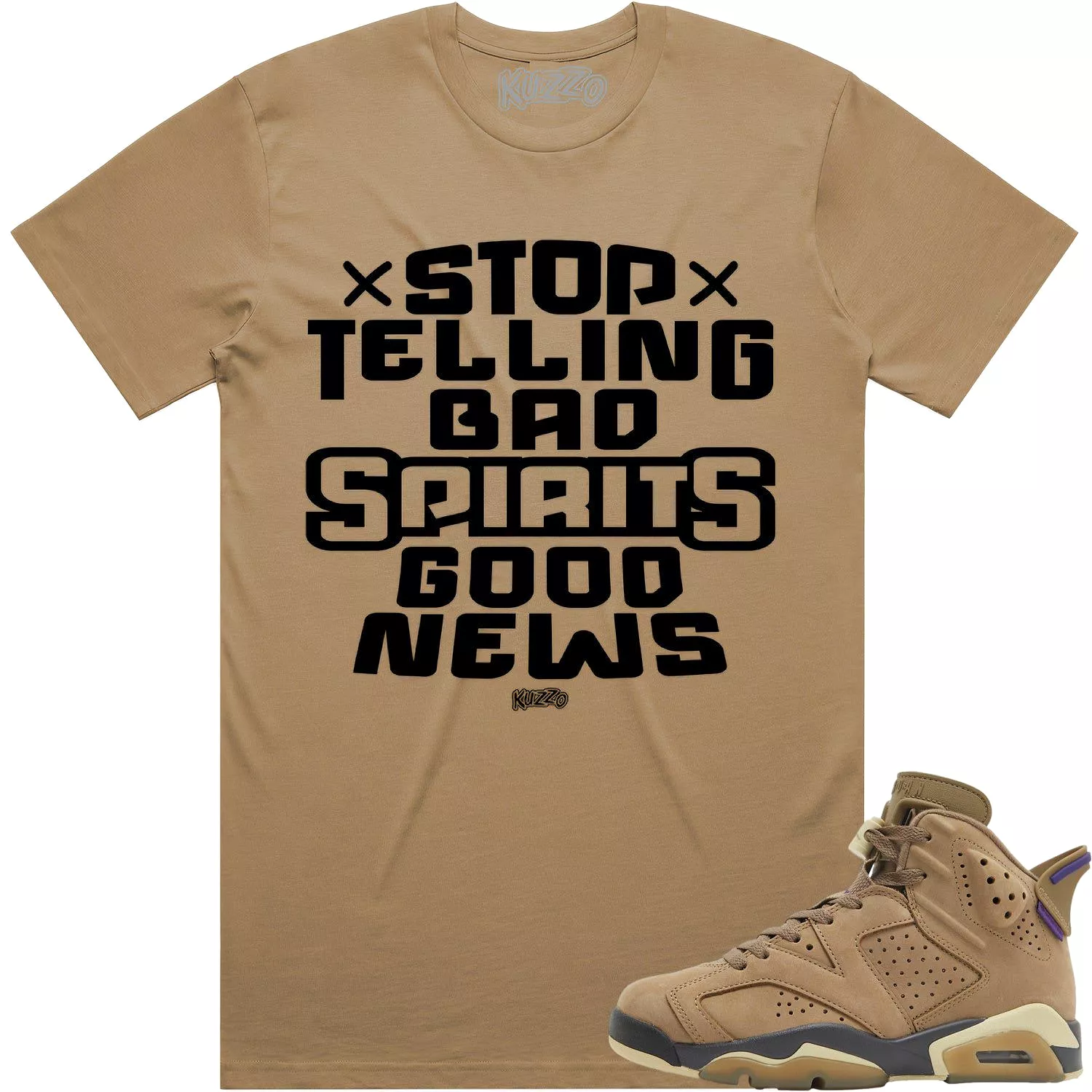 SPIRITS : Brown Kelp Sneaker Tees Shirt (black ink)