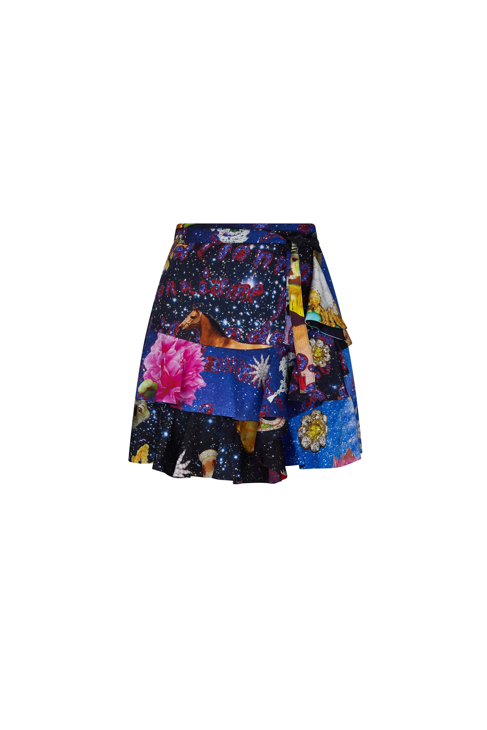 'STARRY NIGHT REDUX' MINI RUFFLE WRAP SKIRT