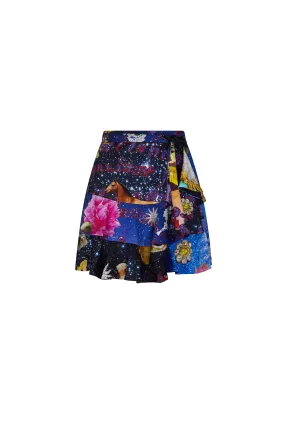 'STARRY NIGHT REDUX' MINI RUFFLE WRAP SKIRT