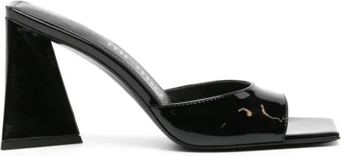 The Attico Devon 85mm patent-leather mules Black