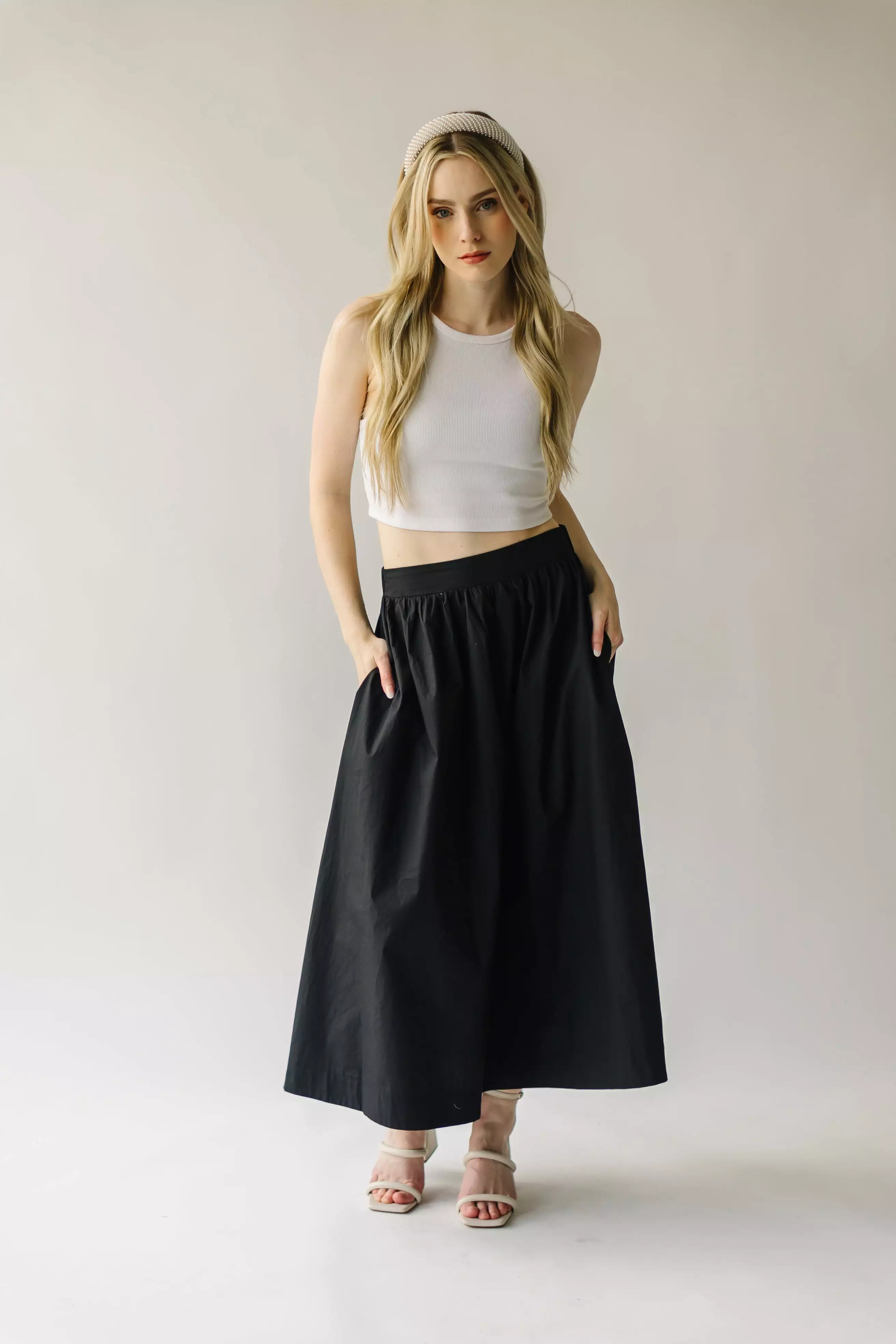 The Jolynn Flare Maxi Skirt in Black